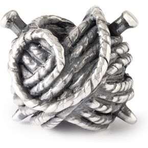 TROLLBEADS Knitted Comfort Bead - Sterling Silver Charm of Love and Craftsmanship | Authentic Brand Charm | Silver 925 | Hygge Collection | Design by Louise Rimpler in Saudi Arabia