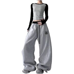 Women Baggy Wide Leg Sweatpants Y2k Loose Long Pants with Pockets in Saudi Arabia