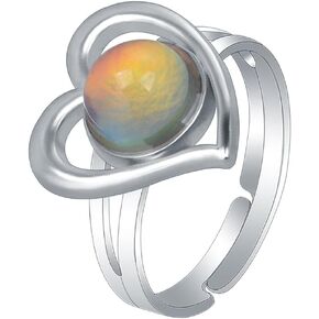 Color Changing Mood Ring Adjustable - Temperature Sensitive Mood Stone Ring Vintage Fashion Jewelry for Women Men Teens in Kuwait
