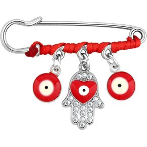 Red Evil Eye Hamsa Charm Pin Pregnancy Safety Pin with Red String New Mom Gifts Protection Amulet for Stroller Clothes Hats Bag Scarf Blanket Evil Eye Brooch for Women Men Good Luck Jewelry in Saudi Arabia