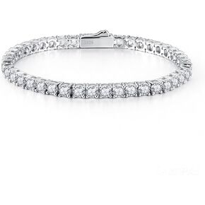 IMOLOVE 3-4mm Moissanite Tennis Bracelet for Women Wedding Bracelets for Brides Stacking Dainty Bracelets in Sterling Silver with 18K White Gold Plated in Kuwait