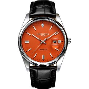 CHRONOS Men's Quartz Watch, Blue Dial with Date Display, Stainless Steel Band, Luminous Hands, 41mm Round Case, Water Resistant 3ATM in Saudi Arabia