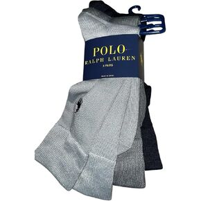 POLO RALPH LAUREN Men's Dress Business Casual Trouser Socks, 3 Pairs | Grey, Silver, Navy Blue | Super Soft Polyester, Spandex | Sock 10-13, Shoe 6-12.5 | ZP899746PKN in Kuwait