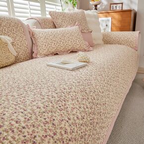 Couch Cover for Dogs, Quilted Cotton Non-Slip Floral Sofa Protector, Pet Friendly Wshable Sofa Slipcovers,Pink,27.6"x70.9" in Kuwait