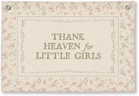Girls Nursery Decor, Thank Heaven for Little Girls Linen Banner, Toddler Girl Room Decor, Pink Baby Shower Decoration Gift, Baby Girl Room Decoration 30x20 inchs in Saudi Arabia