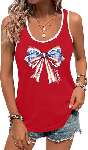 USA 4th of July Tank Tops for Women: American Flag Shirts 1776 2026 Patriotic Sleeveless Tee Summer Tops in Saudi Arabia