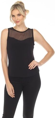 IC Collection Mesh Shoulder Sleeveless Top in Saudi Arabia