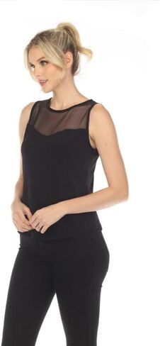 IC Collection Mesh Shoulder Sleeveless Top in Saudi Arabia