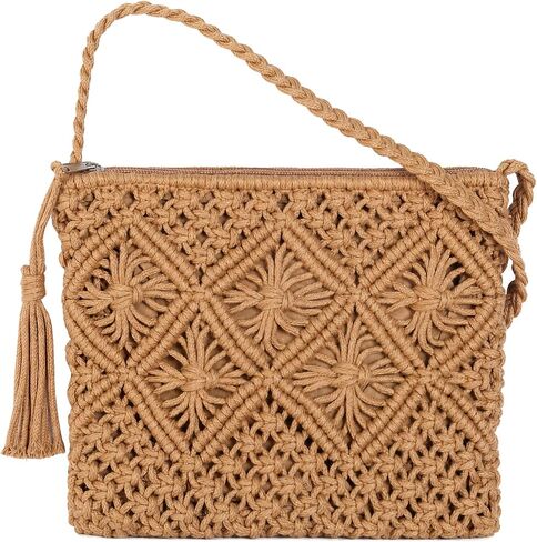 Boho Straw Purse for Women Beach Crochet Crossbody Bag for Daily Travel Vacation in Saudi Arabia