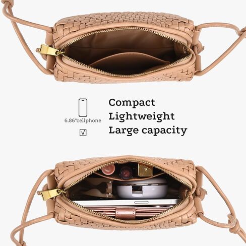 Woven Crossbody Bag for Women Small Woven Purse Vegan Leather Handbag Braided Purse Small Crossbody Bag in Saudi Arabia