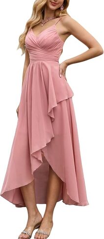 Women V Neck Sleeveless Long Formal Party Dress 2026 Summer Slit Bridesmaid Wedding Guest Evening Cocktail Maxi Dress in Saudi Arabia