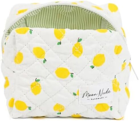Moon Nude Quilted Travel Makeup Bag – Cute Cosmetic Pouch for Women, Small Toiletry Organizer Case, Portable Accessories Essentials Purse, Soft Washable Mini Beauty Bag - Sky in Kuwait