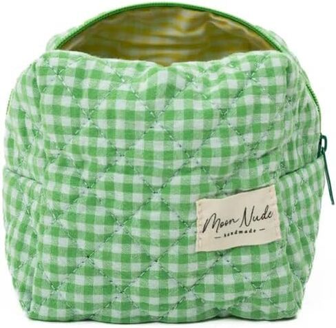 Moon Nude Quilted Travel Makeup Bag – Cute Cosmetic Pouch for Women, Small Toiletry Organizer Case, Portable Accessories Essentials Purse, Soft Washable Mini Beauty Bag - Sky in Kuwait