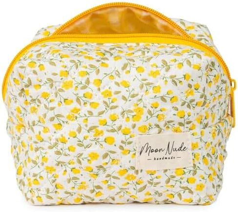 Moon Nude Quilted Travel Makeup Bag – Cute Cosmetic Pouch for Women, Small Toiletry Organizer Case, Portable Accessories Essentials Purse, Soft Washable Mini Beauty Bag - Sky in Kuwait