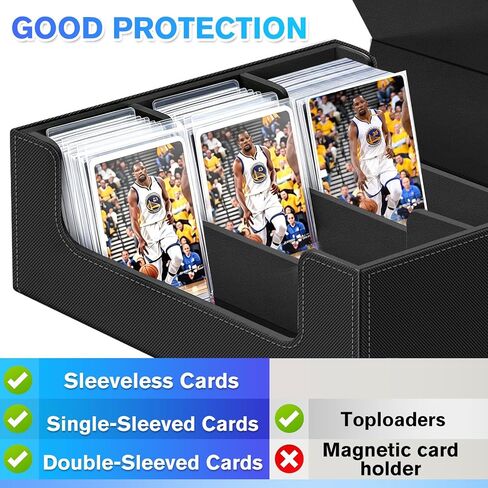 صندوق تخزين بطاقات التداول لبطاقات MTG ، 1800+ PU Leather Card Deck Box ، مغناطيسي بطاقة Deck Deck Cask حامل بطاقة مربع يناسب بطاقات الألعاب الرياضية in Kuwait