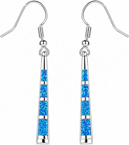 Blue Fire Opal Dangle Earrings in Kuwait