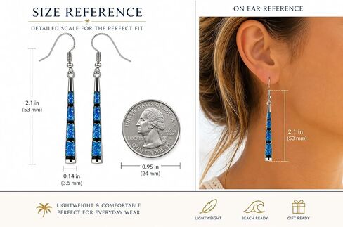 Blue Fire Opal Dangle Earrings in Kuwait