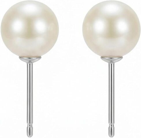 ANNIE WU Freshwater Pearl Earrings, Sterling Silver Post, Elegant Gift Studs for Women in Saudi Arabia