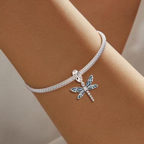 1pc 925 Silver Silver Charm Fashionable Dragonfly for Women Bracelets Bangles DIY And Daily Outfit Matching Jewelry Decoration For Women Gift For Mom in Kuwait