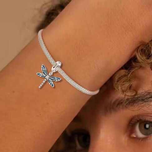 1pc 925 Silver Silver Charm Fashionable Dragonfly for Women Bracelets Bangles DIY And Daily Outfit Matching Jewelry Decoration For Women Gift For Mom in Kuwait