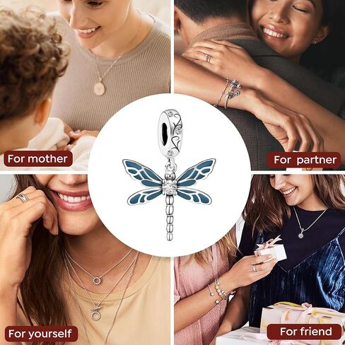 1pc 925 Silver Silver Charm Fashionable Dragonfly for Women Bracelets Bangles DIY And Daily Outfit Matching Jewelry Decoration For Women Gift For Mom in Kuwait