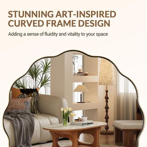 ANDY STAR Brushed Gold Round Wall Mirror 36 Inch, Brass Round Bathroom Mirrors for Over Sink, Anti-Rust Brass Circle Frame for Bathroom, Entryway in Saudi Arabia