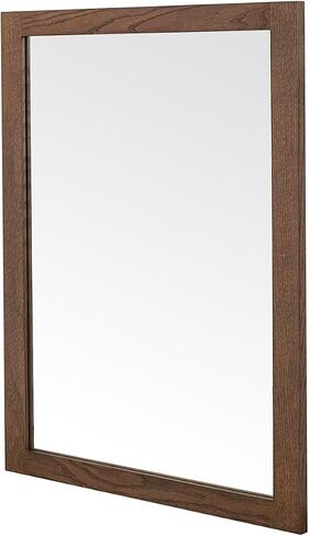 ARIEL Rectangular Wooden Mirror 24" x 32" in Brown Oak, Flexible Horizontal/Vertical Hanging for Bathroom, Vanity, Entryway & Living Room Decor, Farmhouse Style in Saudi Arabia