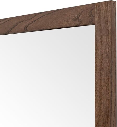 ARIEL Rectangular Wooden Mirror 24" x 32" in Brown Oak, Flexible Horizontal/Vertical Hanging for Bathroom, Vanity, Entryway & Living Room Decor, Farmhouse Style in Saudi Arabia