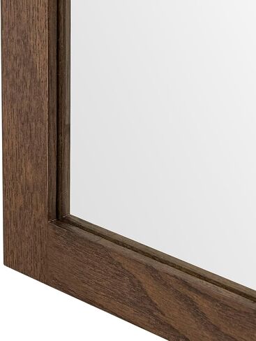 ARIEL Rectangular Wooden Mirror 24" x 32" in Brown Oak, Flexible Horizontal/Vertical Hanging for Bathroom, Vanity, Entryway & Living Room Decor, Farmhouse Style in Saudi Arabia