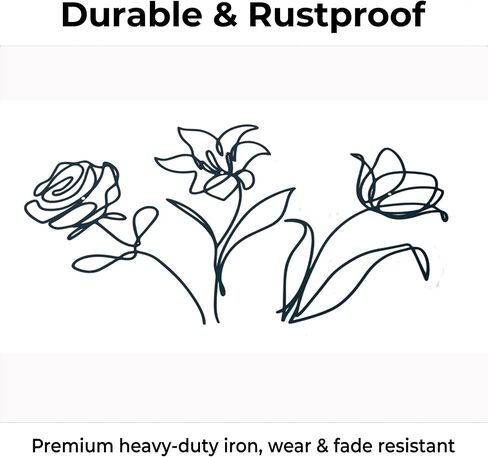 Lupnkl Wall Sculptures 3-Piece Minimalist Decor Set Black Metal Wall Art, Metal Flowers Wall Decor, Modern Accent for Bedroom Patio Bathroom Office Restaurant Gift in Saudi Arabia
