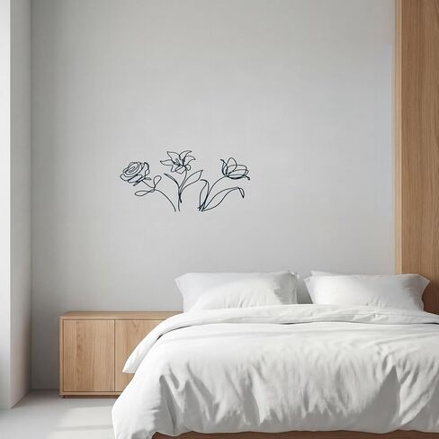 Lupnkl Wall Sculptures 3-Piece Minimalist Decor Set Black Metal Wall Art, Metal Flowers Wall Decor, Modern Accent for Bedroom Patio Bathroom Office Restaurant Gift in Saudi Arabia