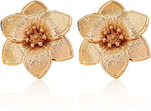 Vintage Enamel Flower Earrings for Women Multiple Colors Dainty Floral Stud Earrings Gold Plated Statement Jewelry for Wedding Party Daily Wear in Saudi Arabia