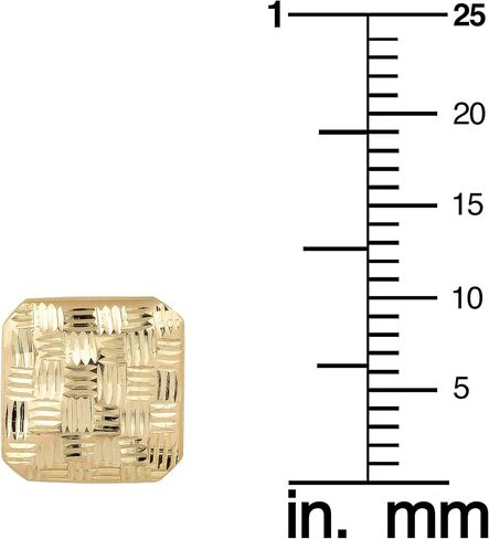 Kooljewelry 14k الذهب الأصفر نسج تصميم الاقراط آخر مربع in Kuwait