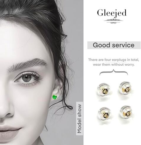 Genuine Jade Stud Earrings for Women Men 18K Gold Plated S925 | Natural Jadeite Silver Earrings, Hypoallergenic Lucky Feng Shui Jewelry Gift for Birthday & Anniversary, 5mm Dark Green in Saudi Arabia