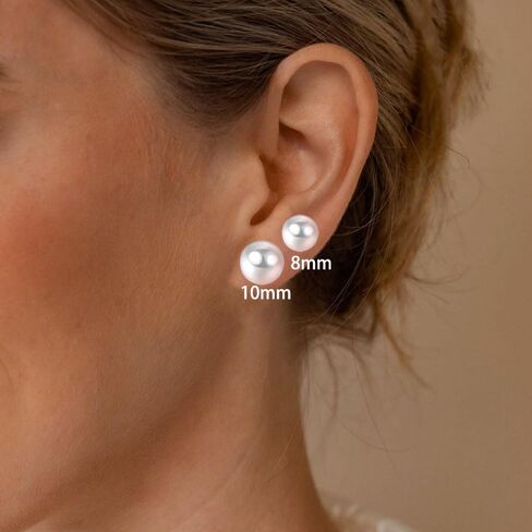 12 Pairs Pearl Stud Earrings for Women Hypoallergenic 4mm 6mm 8 mm 10 mm 12mm 14mm Big Fake Pearl Earrings Set Gift Bridal Wedding in Saudi Arabia