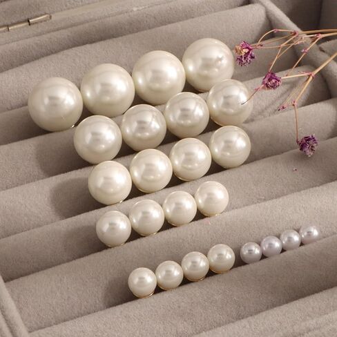 12 Pairs Pearl Stud Earrings for Women Hypoallergenic 4mm 6mm 8 mm 10 mm 12mm 14mm Big Fake Pearl Earrings Set Gift Bridal Wedding in Saudi Arabia