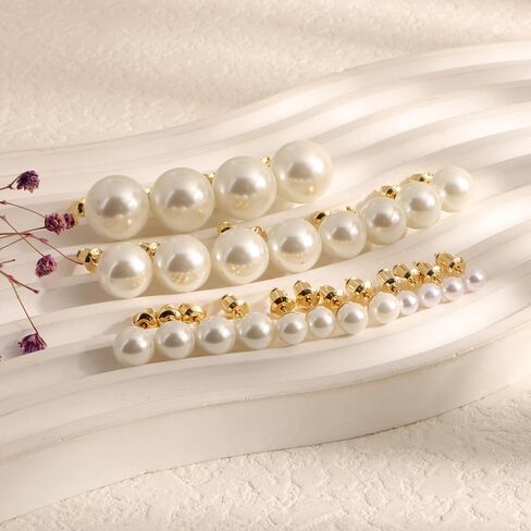 12 Pairs Pearl Stud Earrings for Women Hypoallergenic 4mm 6mm 8 mm 10 mm 12mm 14mm Big Fake Pearl Earrings Set Gift Bridal Wedding in Saudi Arabia