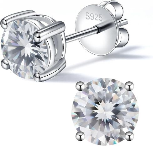 Moissanite Stud Earrings for Women, 925 Sterling Silver Earrings, Jewelry Engagement Wedding Gifts for Women Men (0.3-3ct) in Saudi Arabia