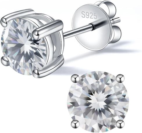 Moissanite Stud Earrings for Women, 925 Sterling Silver Earrings, Jewelry Engagement Wedding Gifts for Women Men (0.3-3ct) in Saudi Arabia