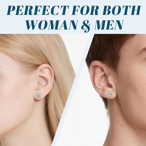 Moissanite Stud Earrings for Women, 925 Sterling Silver Earrings, Jewelry Engagement Wedding Gifts for Women Men (0.3-3ct) in Saudi Arabia