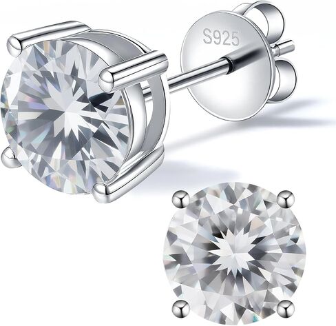 Moissanite Stud Earrings for Women, 925 Sterling Silver Earrings, Jewelry Engagement Wedding Gifts for Women Men (0.3-3ct) in Saudi Arabia