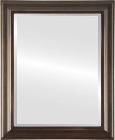 OVALCREST Rectangle Beveled Wall Mirror for Home Decor - Messina Style - Rubbed Bronze - 15x19 Outside Dimensions in Saudi Arabia