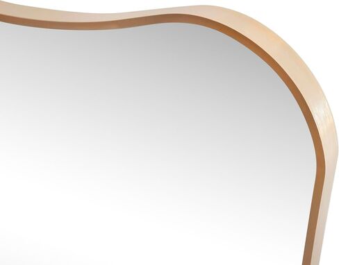 JONATHAN Y Alfie 24" x 36" Gold Irregular Wavy Metal Framed Wall Mounted Mirror with Flat Bottom, Decorative Dressing Design for Bedroom and Entryway MIR212C in Saudi Arabia