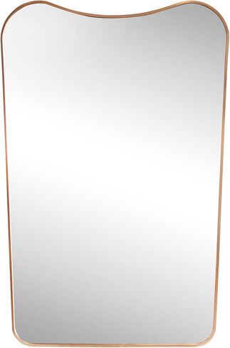 JONATHAN Y Alfie 24" x 36" Gold Irregular Wavy Metal Framed Wall Mounted Mirror with Flat Bottom, Decorative Dressing Design for Bedroom and Entryway MIR212C in Saudi Arabia