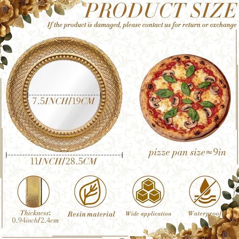 1Pack Gold Round Wall Mirror 11 inch,Small Wall Mirror Decorative, Small Vintage Ornate Circle Mirror for Bedroom,Living Room,Entryway,Hallway,Dressing Table in Saudi Arabia