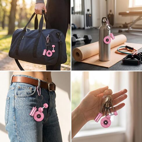 Trinkrittey Gym Keychain, Pink Dumbbell Keychain Silicone Fitness Keychains for Women in Kuwait