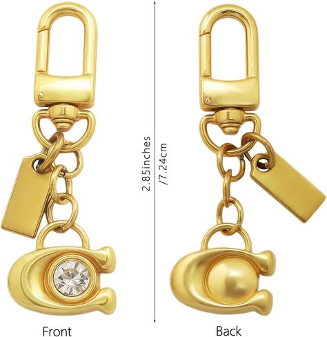Golden Bag Charms C for Handbags, Purse Charms with Letter C Initia, Unique Keychain Accessories for Women in Saudi Arabia