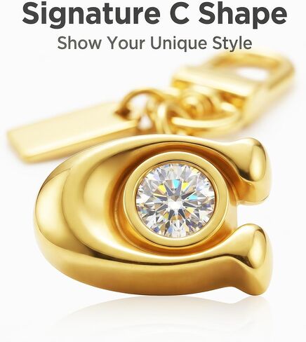 Golden Bag Charms C for Handbags, Purse Charms with Letter C Initia, Unique Keychain Accessories for Women in Saudi Arabia