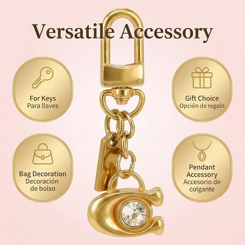 Golden Bag Charms C for Handbags, Purse Charms with Letter C Initia, Unique Keychain Accessories for Women in Saudi Arabia