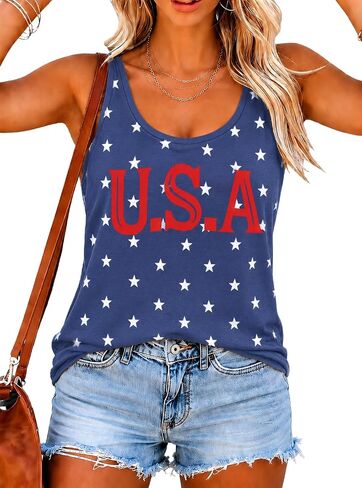 ALLTB American Flag Tank Tops Women USA Shirt Since 1776 Patriotic T-Shirt 4th of July Summer Stars Stripes Vest Tees in Saudi Arabia